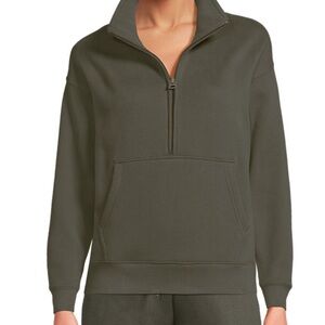 ☀️ LAND’S END Relaxed Serious Sweats Long Sleeve 1/2 Zip Sweatshirt